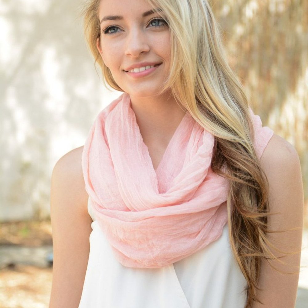 Basic Crinkle Infinity Scarf - Picture 5 of 6